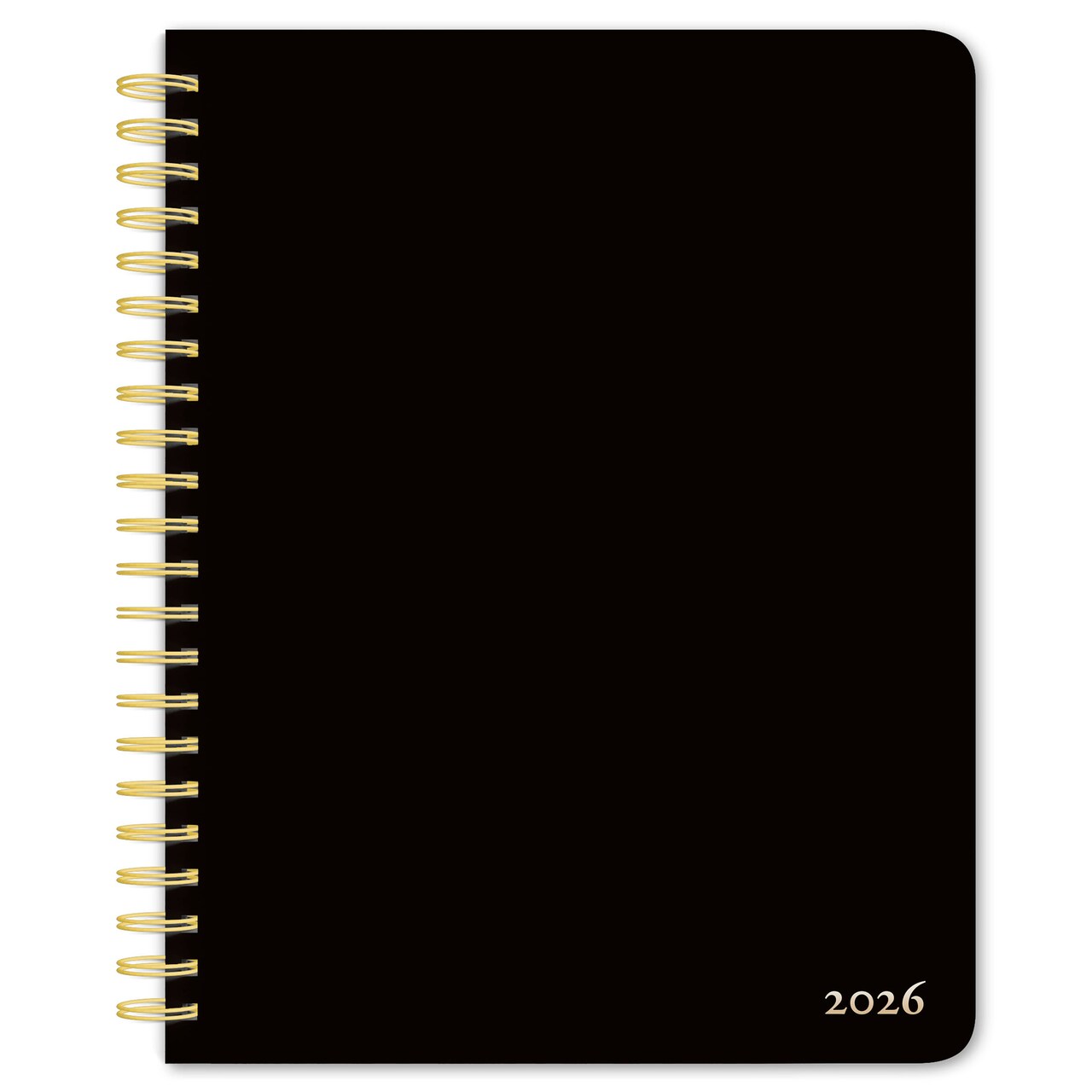 Black Solid | 2026 6x7.75 Inch Weekly Desk Planner | Foil Stamped Cover
